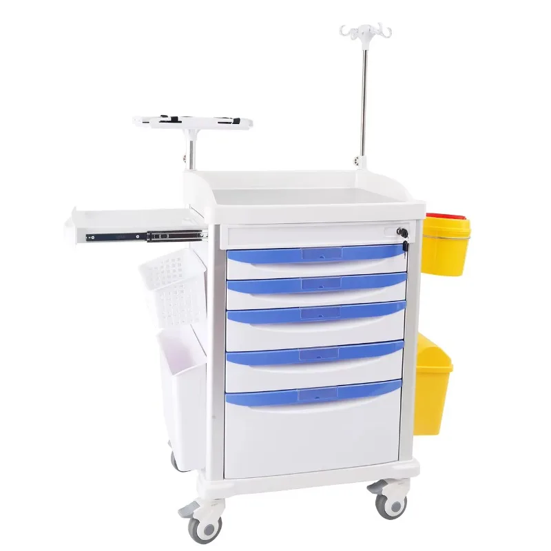 

Medical Hospital Emergency Plastic Trolley Clinic Hospital Portable Medical