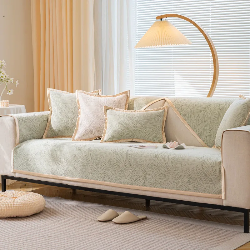 Nordic Chenille Sofa Cushion Four Seasons General Jacquard Anti-slip Sofa Cover Cushion Modern Sofa Towel Living Room Slipcover