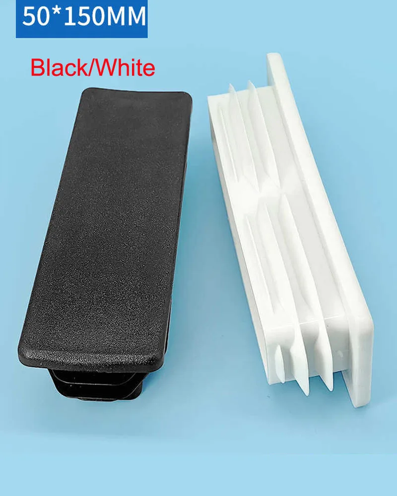 

50x150mm Black/White Square Plastic Plug End Cap Furniture Leg Tube Insertion Plug Rubber Furniture Accessories Floor Protector