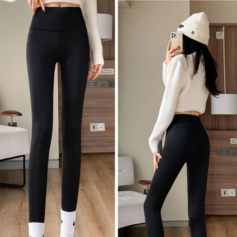 Automne hiver décontracté femmes sous-vêtements thermique épaissir taille haute polaire serré chaud pantalon cachemire pantalon pour femmes Leggings
