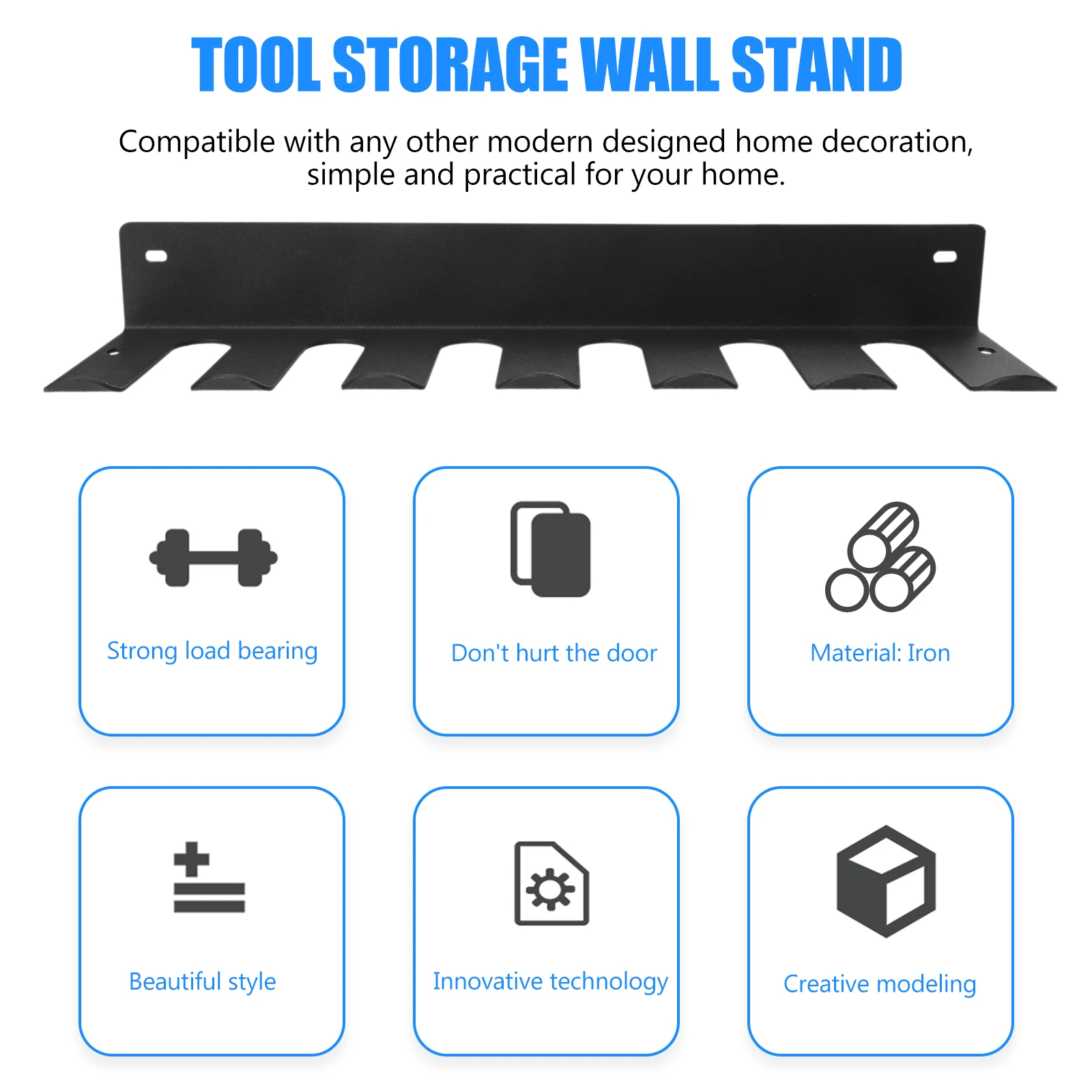 

Wall Mountable Heavy Duty Storage Rack Tool Hanging St Shelves Iron Material Compatible Home Decor Wrench Hammer Pliers Fitness