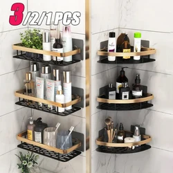 1-3 pezzi mensola angolare per bagno organizzatore per doccia senza chiodi scaffale in alluminio per montaggio a parete accessori per il bagno