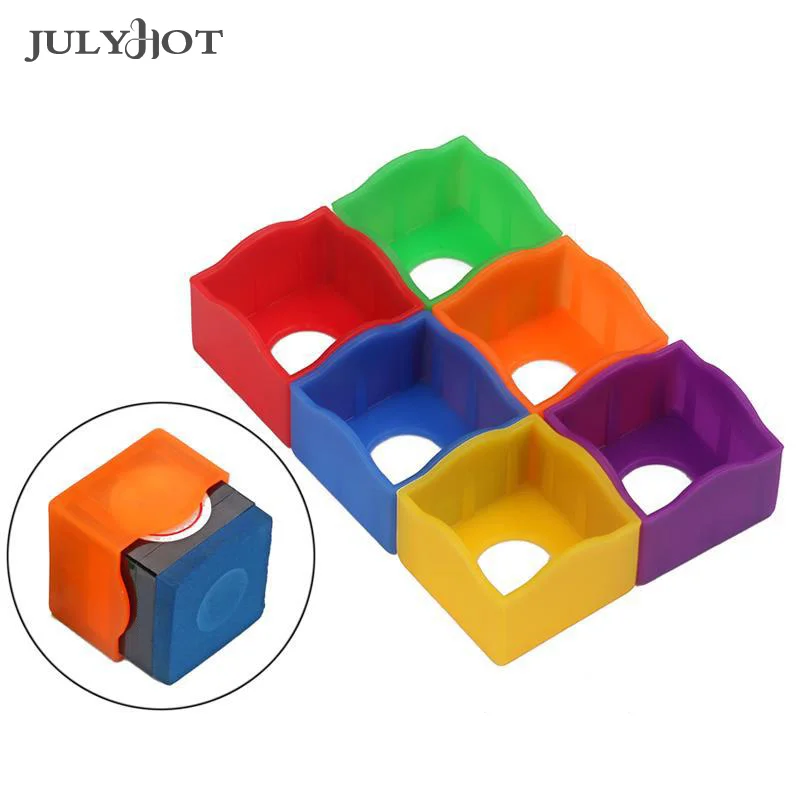 10pcs Snooker Protective Covers Plastic Snooker Cue Rub Chalk Clamps Square Professional Durable Billiard Accessories