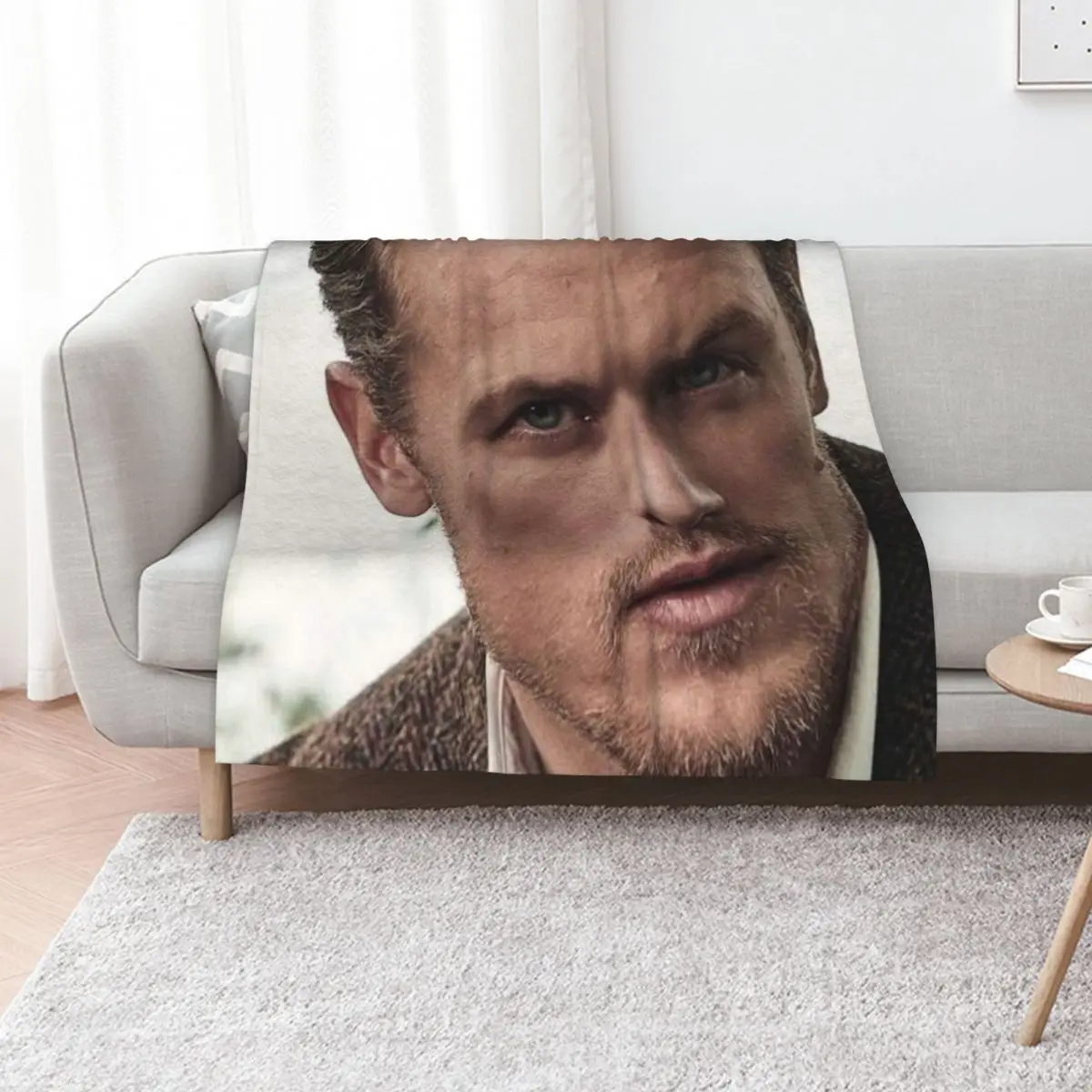

sam heughan Throw Blanket Hairys Decorative Beds christmas gifts Soft Plaid Blankets