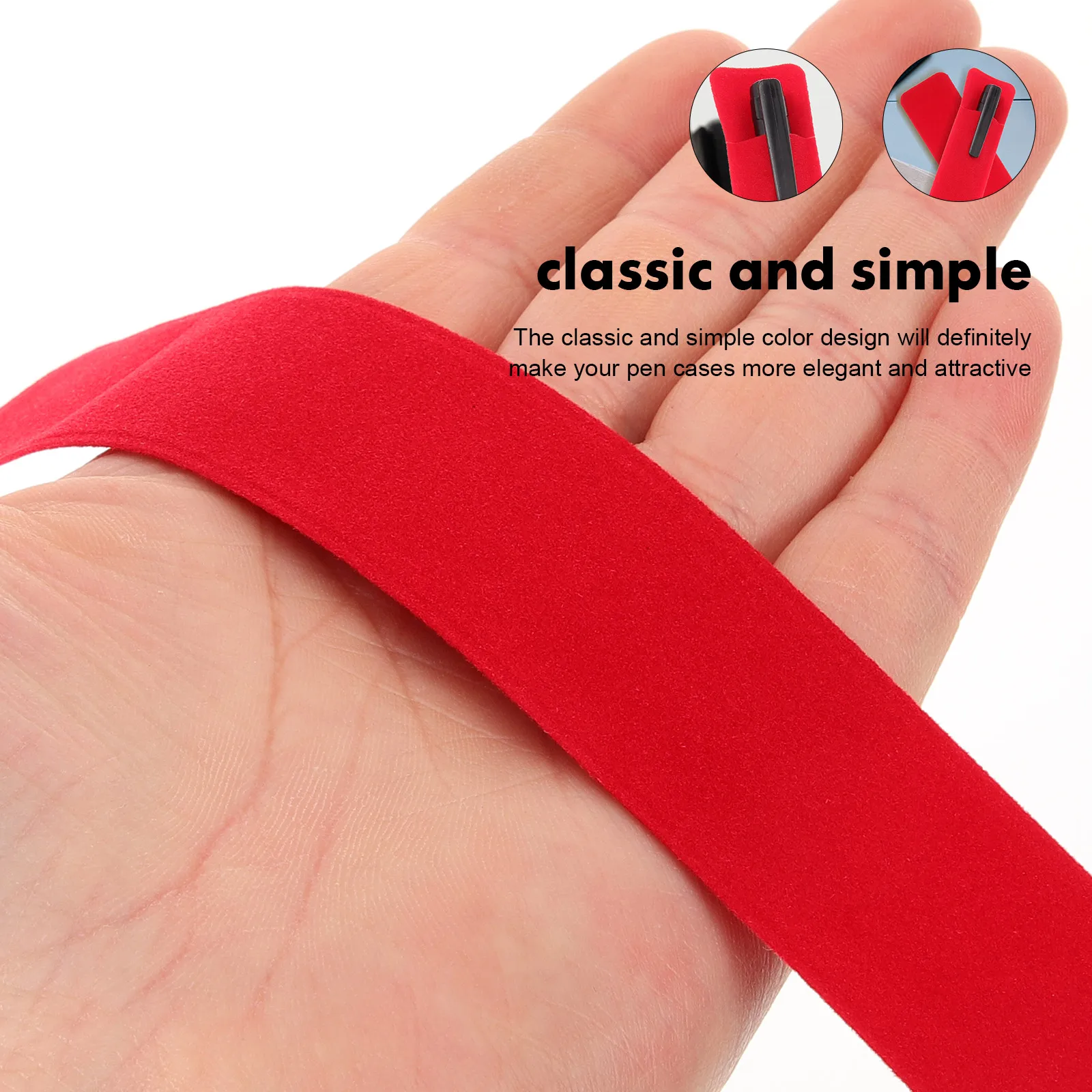 20 Pcs Key Pen Cover Protective Pens Bag Holder Red Pvc Flocking Fountain Pouch