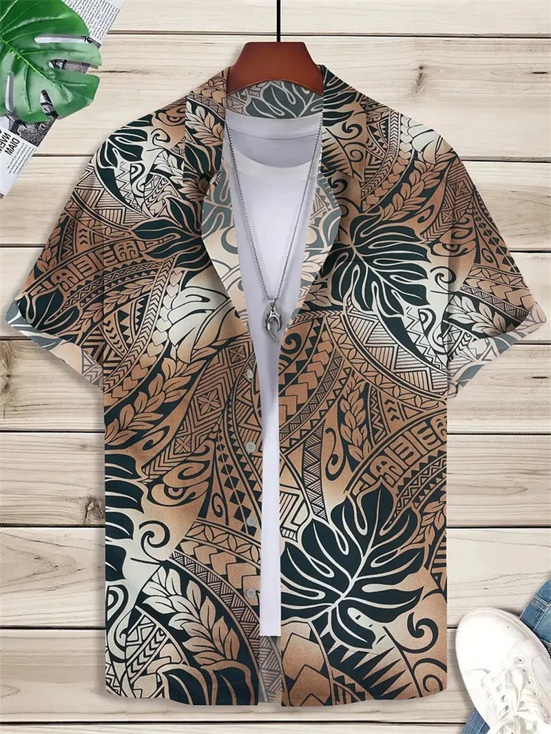 

Hawaiian style men's shirt casual men's short sleeved shirt beach loose comfortable men's shirt