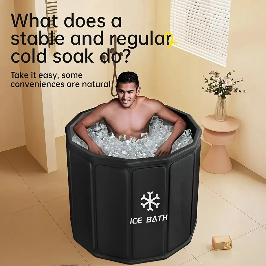 

Portable Hot Tub Adult Ice Bath Bucket Ice Bath Soaking Tub for Post-Workout Use Thickened Cold Water Tub for Athletes Cold Wat