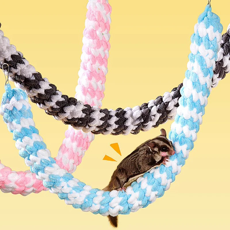 60cm Glider Climbing Rope Little Pet Crawling Toy Hamster Rope Guinea Pig Toys Swing Parrot Climbing Rope Sugar Glide Hammock