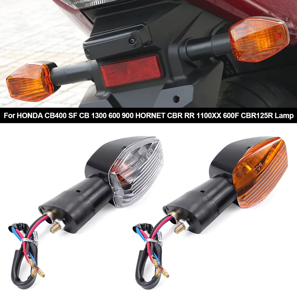 Motorcycle Halogen Turn Signal For HONDA CB400 SF Hornet CB1300 CB600 CB900 CBR600RR CBR1100XX CBR125R Amber Bullet Indicator