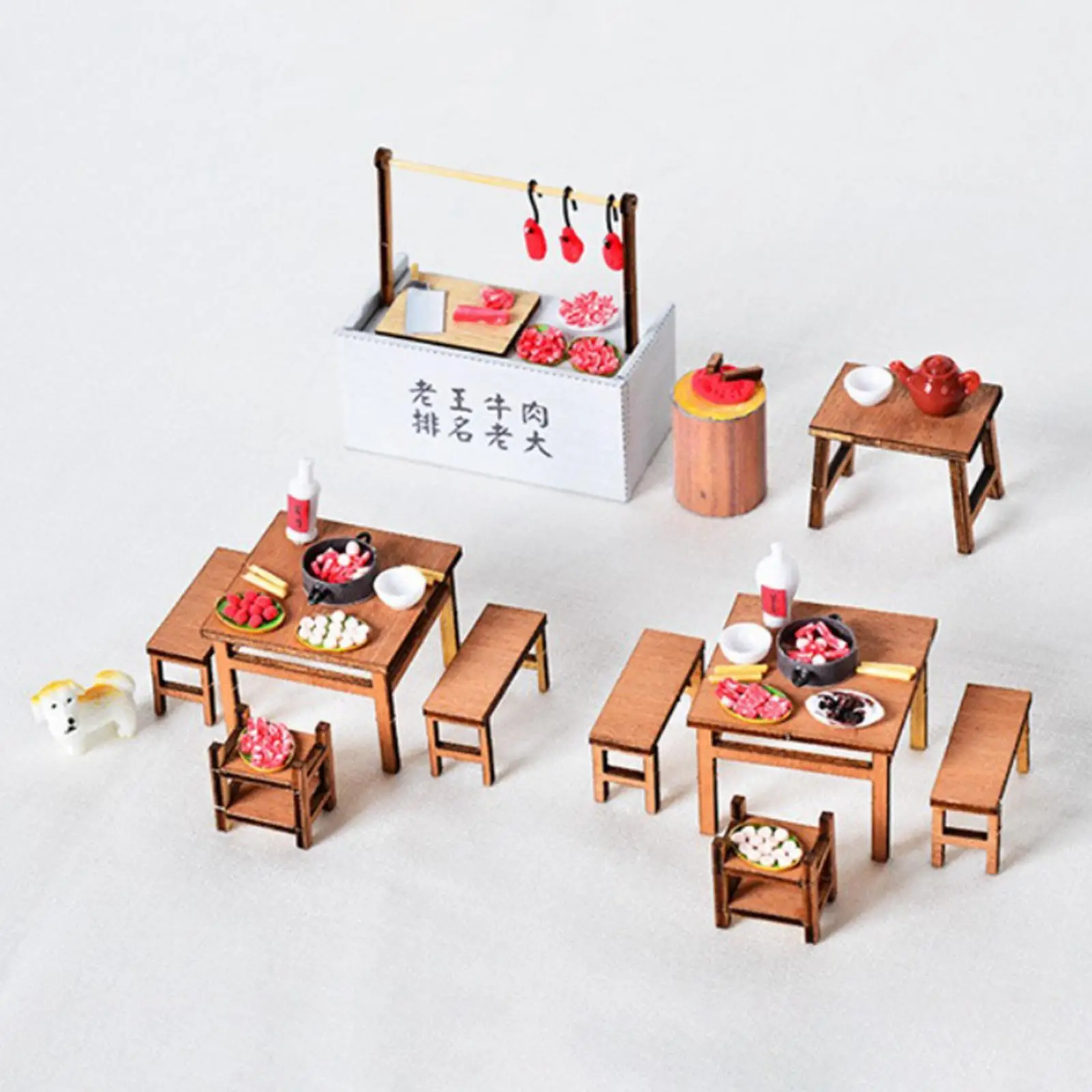 

DIY Miniature Dollhouses Kit Chinese Style Wooden House Hotpot Restaurant Gift Toys for Children Doll House