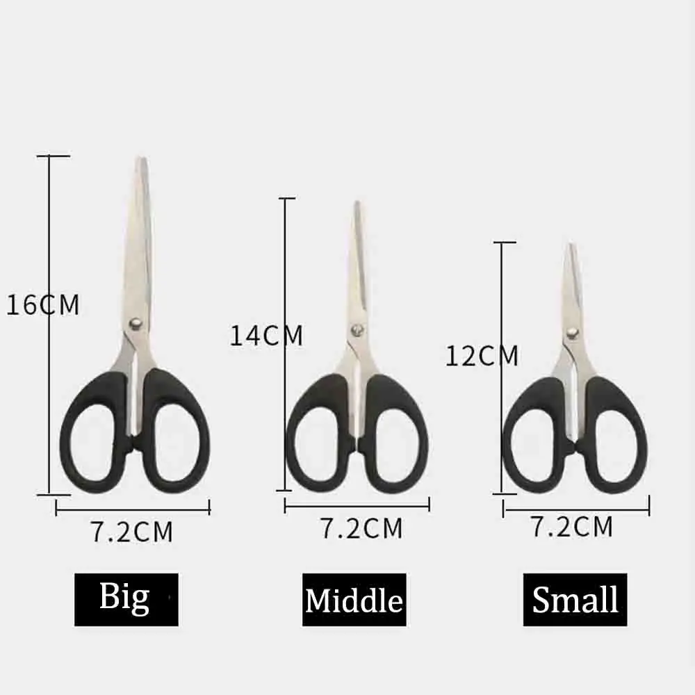 オフィスはさみ ステンレス鋼 小、中、大 ブラック 多目的家庭用はさみ 学生 手作り紙切り