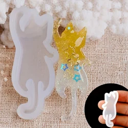 Cat Animal Style Silicone Cat Resin Mold Handmade Craft DIY Resin Charms Pendant Mold Jewelry Making