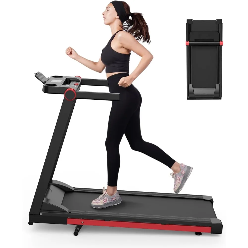 3.5 HP Treadmill, 350LBS Capacity Treadmills with Incline, 10 MPH Folding Treadmill with LED Display, Adjustable Slope