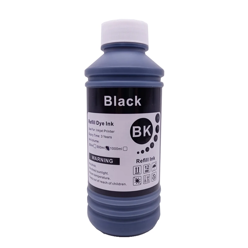 500ML Universal BK C M Y Refill Dye Based Ink Large Capacity Use For Epson Canon HP Brother Lexmark Samsung Dell Inkjet Printer