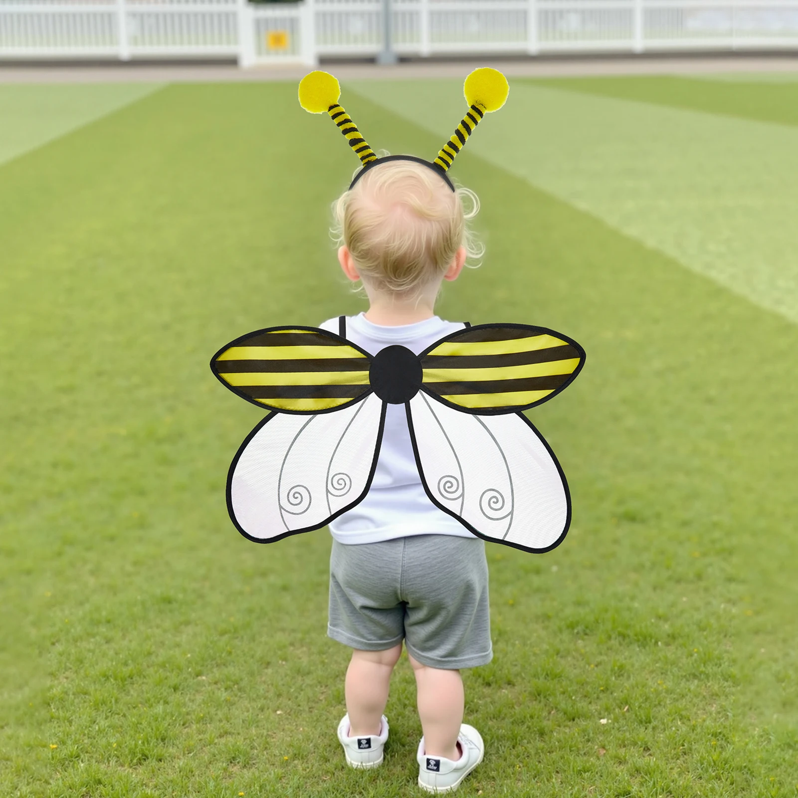 

Хэллоуин Пчела Косплей Костюм Крыло с Повязкой на Голову Шмель для Взрослых Детей Ролевые Игры Пчела Необычные Нарядные Платья Желтые Крылья Божьей Коровки