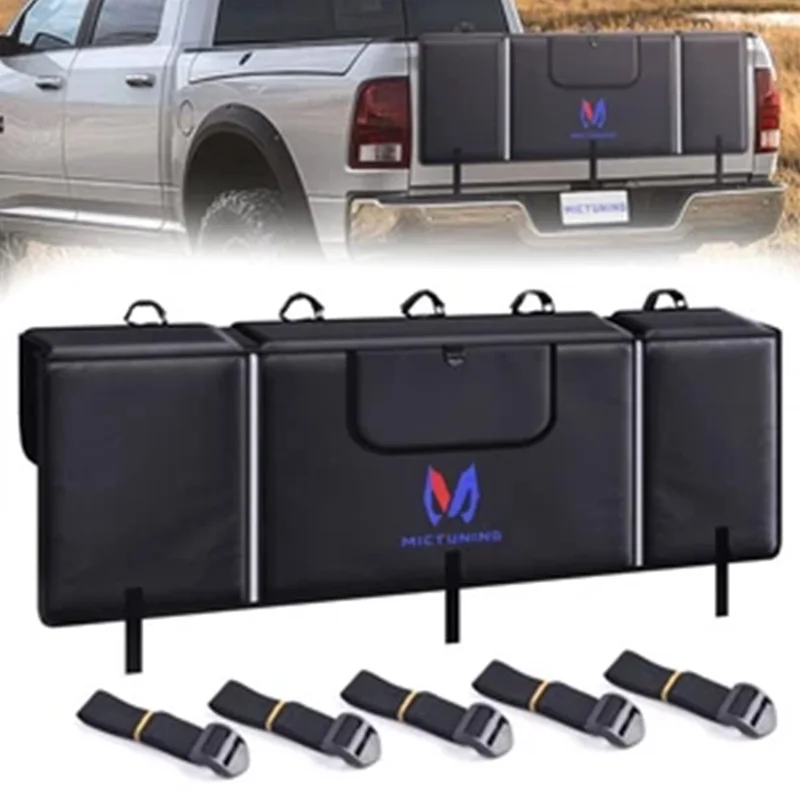 

MICTUNING Tailgate Bike Pad,Secure Up to 5 Bikes on Truck,ackup Camera Window, Waterproof for Outdoor Bicycle Transportation