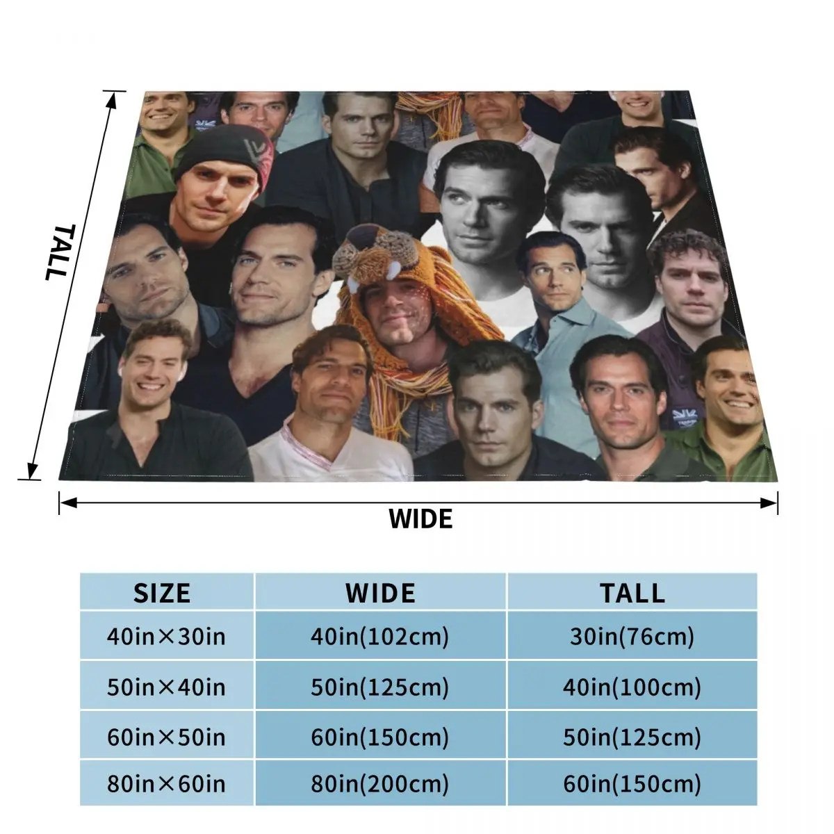 henry cavill photo collage Throw Blanket Winter beds Thermal Decorative Sofas Blankets