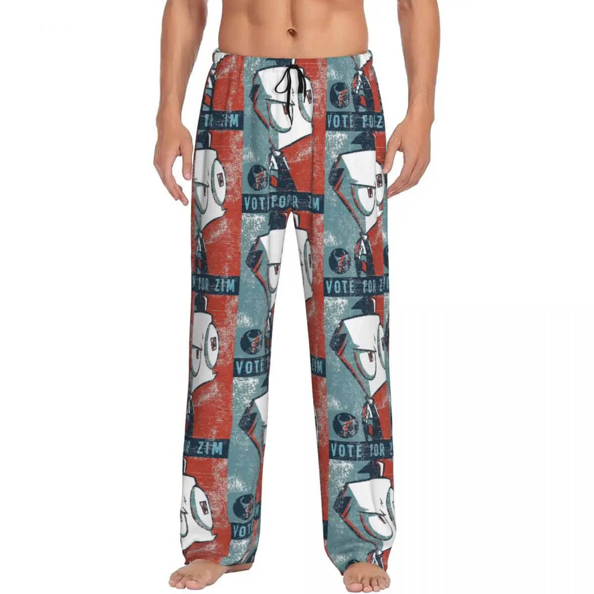 Custom I-Invaders Z-Zims Vote For Zim Pajama Pants Men Lounge Sleep Stretch Sleepwear Bottoms with Pockets