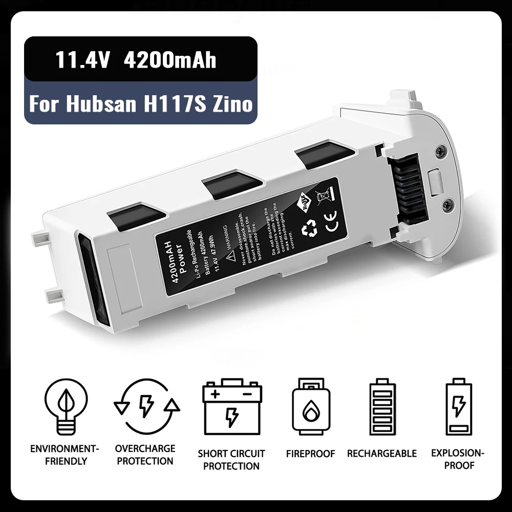 Battery for Hubsan H117s Zino Gps Rc Drone Quadcopter Spare Parts 11.4v 4200mah