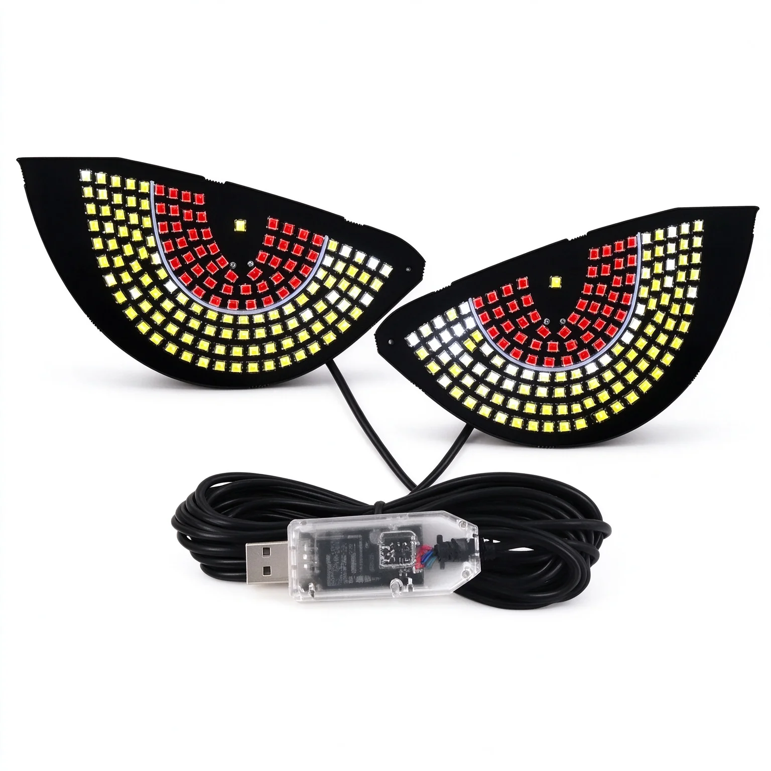 2PCS Devil's Eye RGB LED Windshield Light USB 5V Multi Mode Car Truck Decor Atmosphere Light For BMW VW Honda Toyota Ford Audi