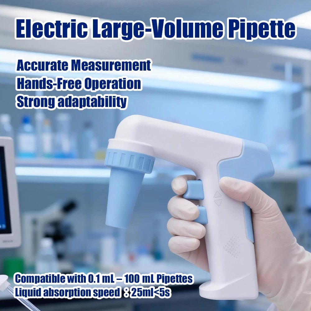 Professional Electric Pipette 0.1-100ml Large Volume Pipette High Precision Adjustable Volume Pipette for Laboratory Use