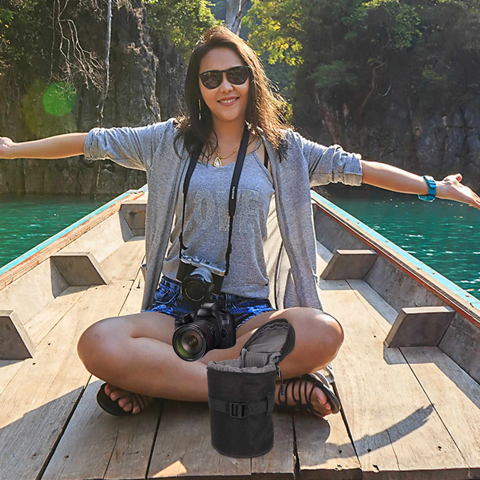 حقيبة عدسة الكاميرا المتينة، حامل عملي محمول لعدسات Dslr للحماية من السقوط والخدش #5