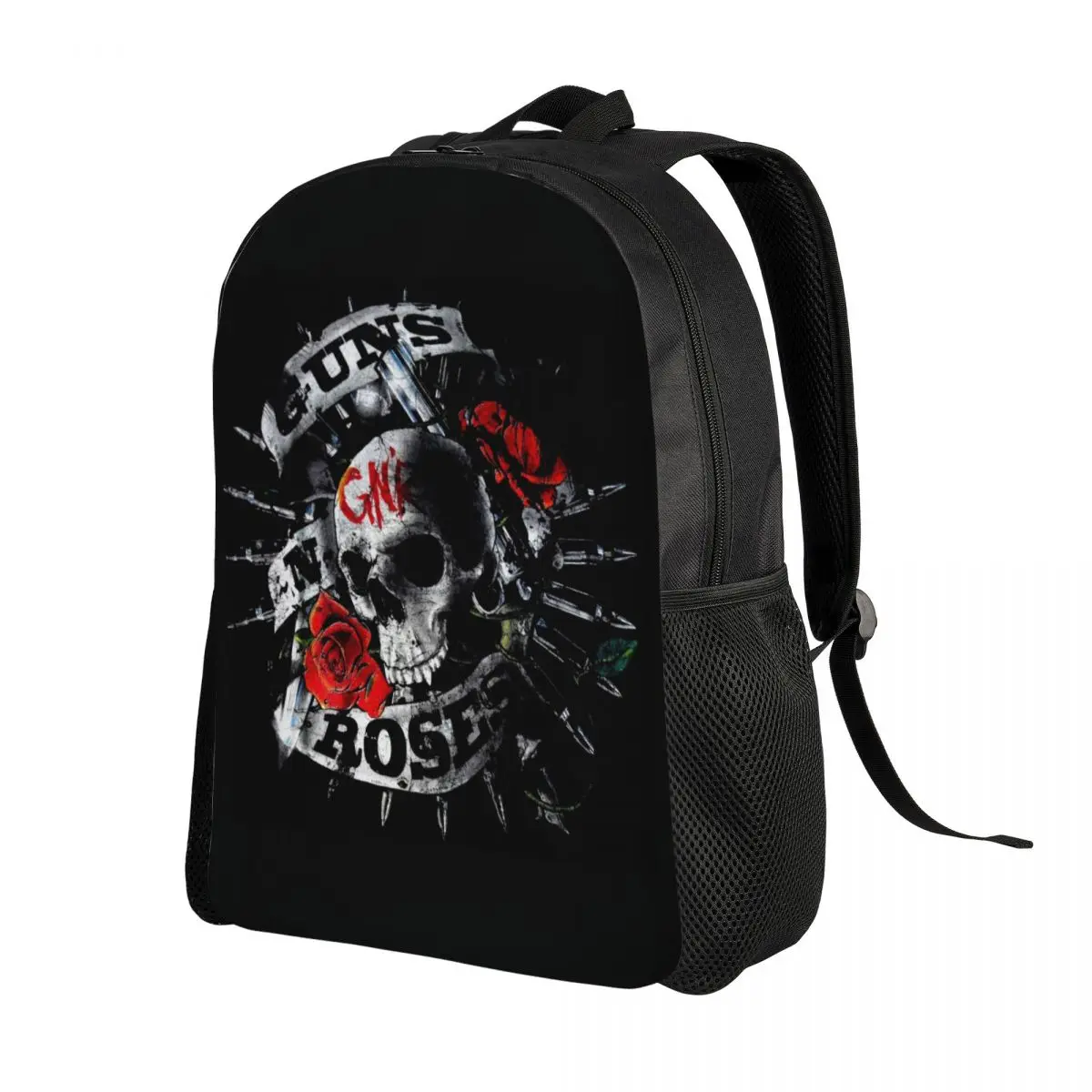 Custom Guns N Roses Heavy Metal Backpack for Women Men Waterproof School College Bullet Logo Bag Printing Bookbags