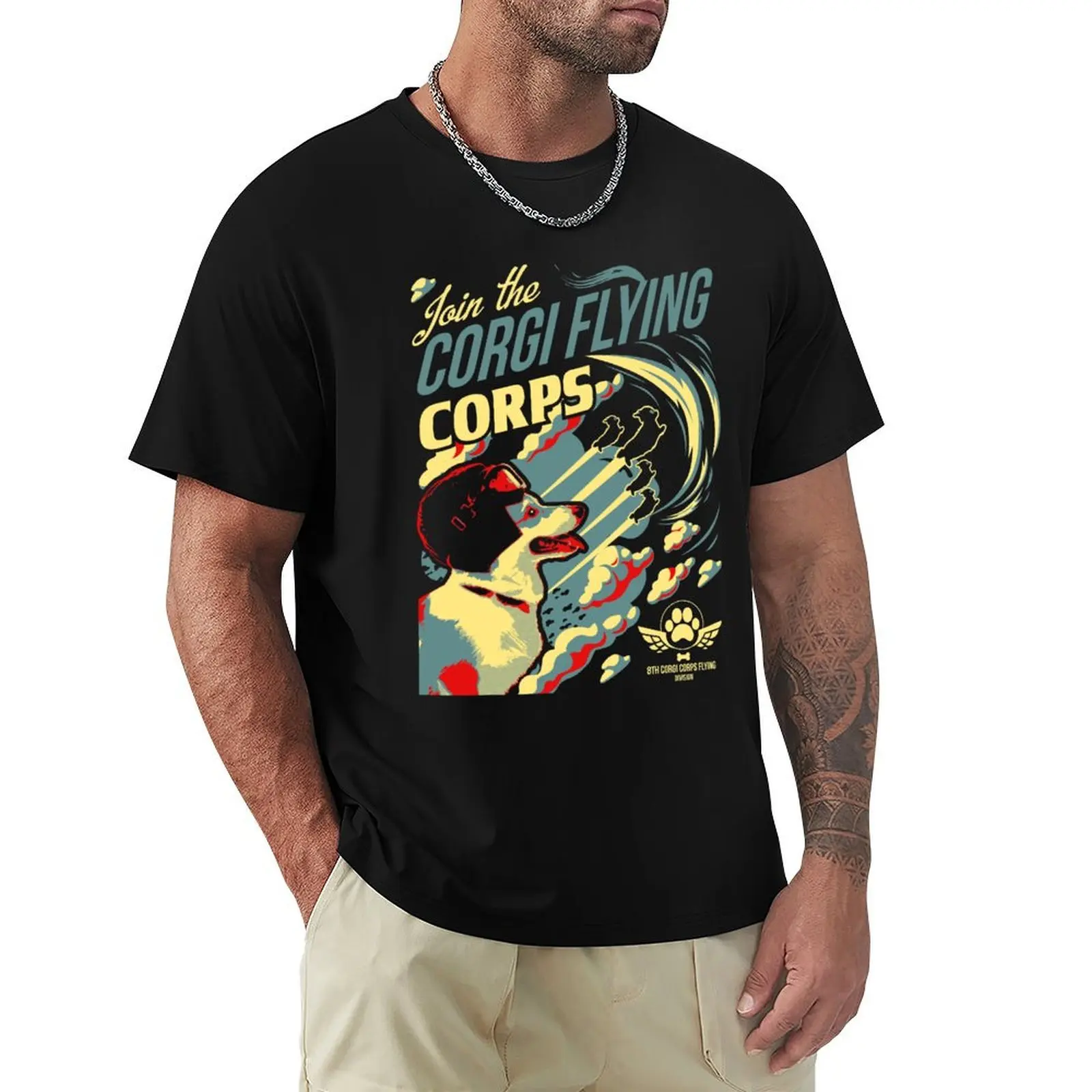 Join The Corgi Flying Corps T-Shirt Moisture Wicking Quick Dry Tee