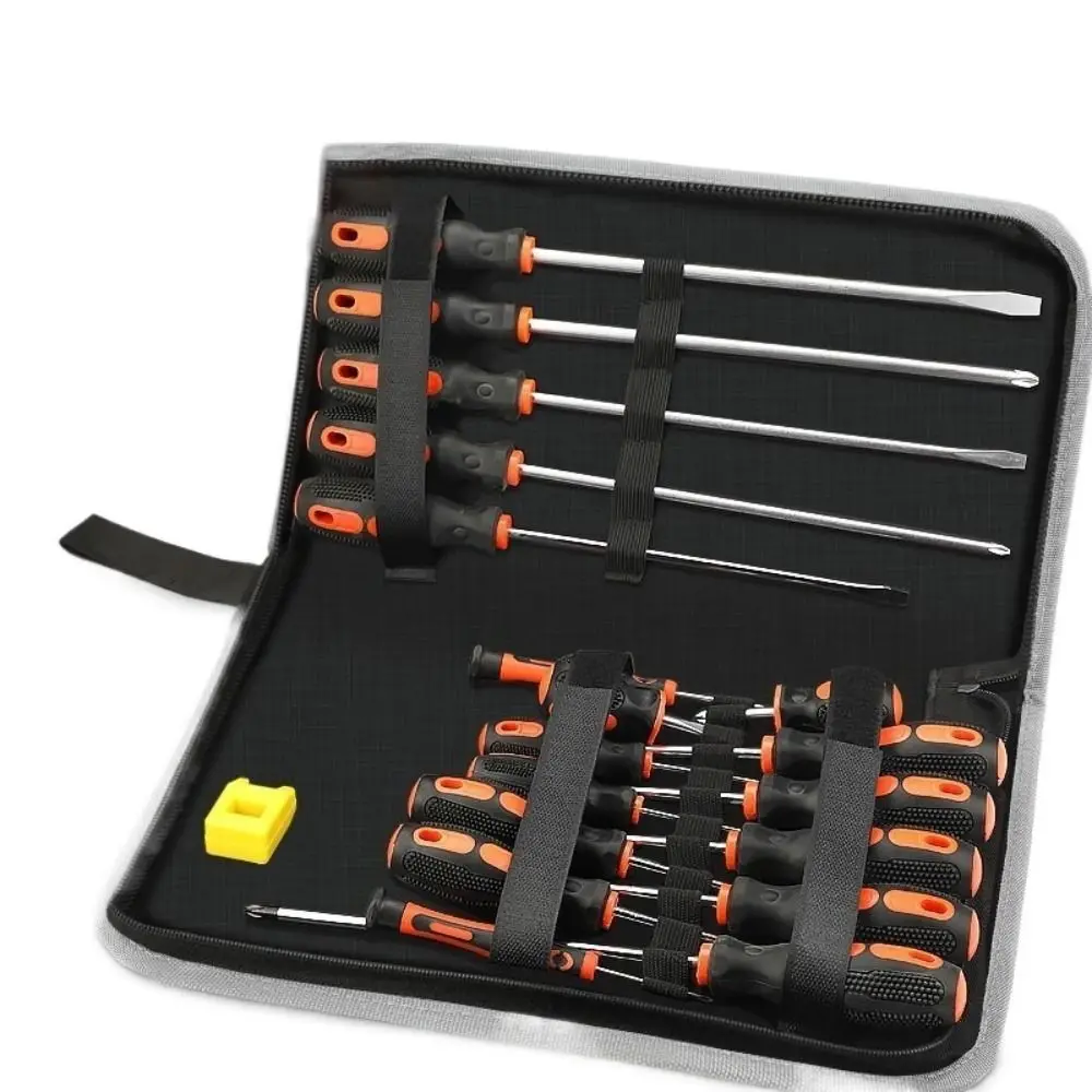 Slotted Bits Insulated Screwdriver Set Allen Hex Wrench Nut Driver Electrician Hand Tools Flat Head Caster Clip Remover