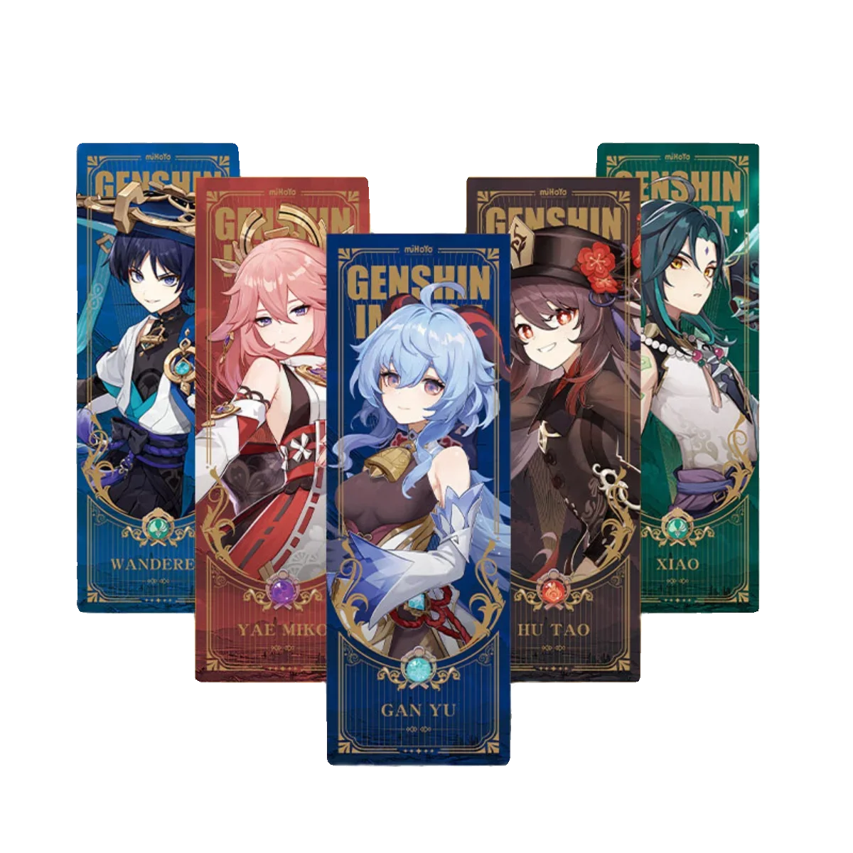 

Anime Genshin Impact Xiao Hu Tao Nahida Cosplay Laser ticket Double Gold stamping bookmark Gift