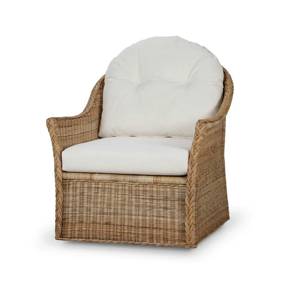 #Living Room Real Rattan Accent Chairs Wicker Cozy Relax Sofa Chair Reading Lounge Chair for Home Office Countryyard