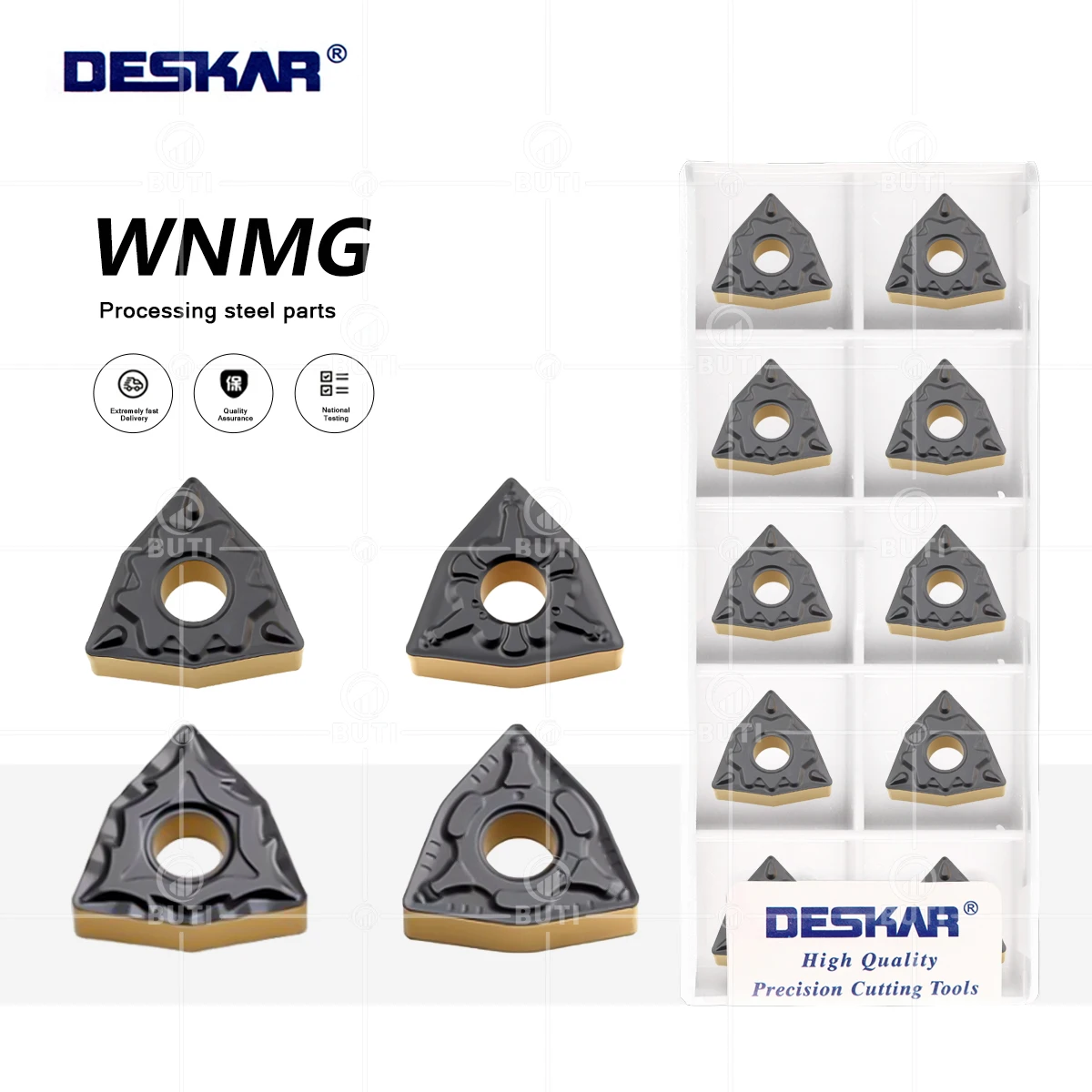 DESKAR 100% Original External Turning Tool WNMG080404 WNMG080408 WNMG080412-TM HQ CM LF9218 Numerical Control Turning Inserts