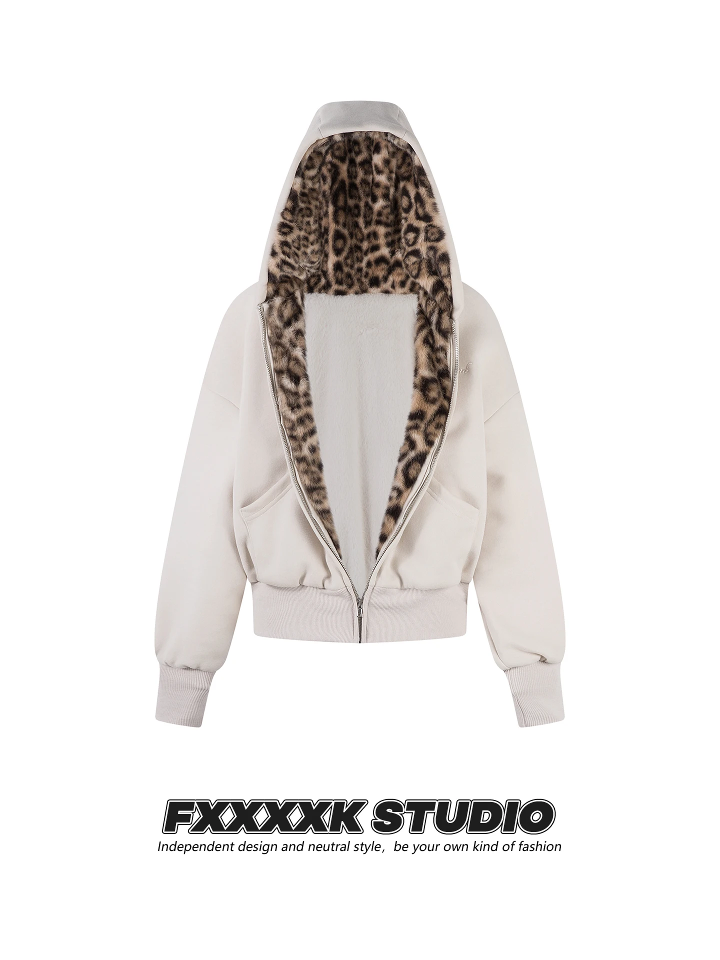 

Оригинальное американское уличное пальто FXK с леопардовым принтом, на флисовой подкладке, утепленное, из хлопка, женское, осенне-зимнее, на молнии, кардиган