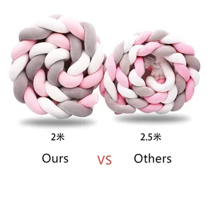 1M/2m/3M/4M Braid Knot Stoßstange Kinder-Cradle Plüsch Kissen Schutz Crimber Anti-Collision Baby Schlafzimmer Dekoration. 10 Hauptverkaufsteppich 4m 3m - №1