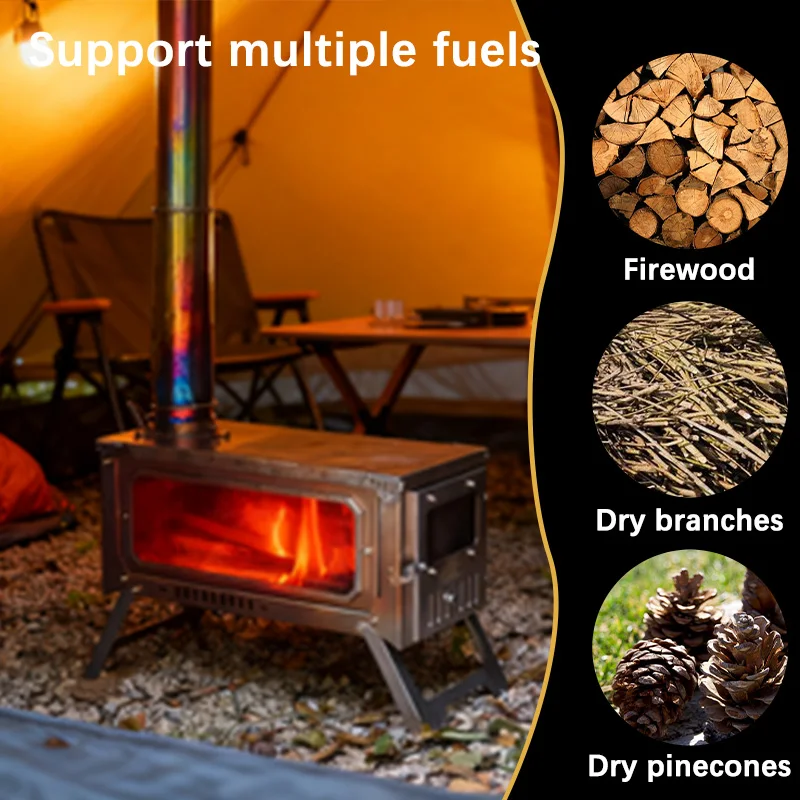 Inbestcamp Multi-Functional Foldable Outdoor Camping Stainless Steel Wood Burning Portable Stove