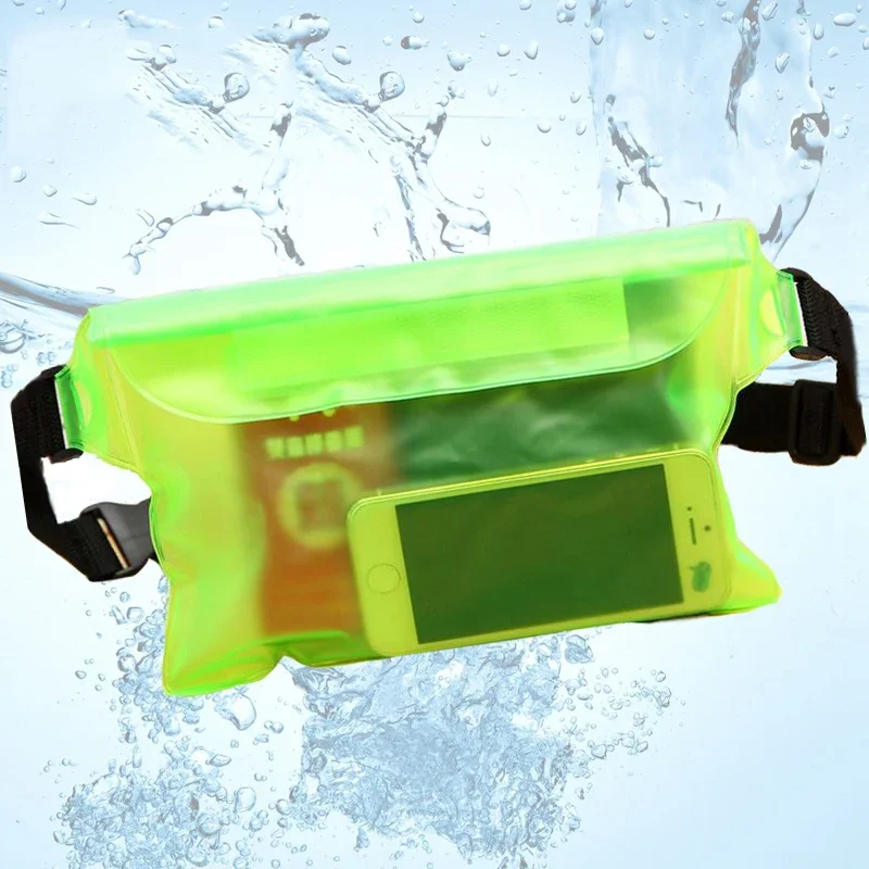 Swimming waterproof waist pack PVC drifting outdoor leisure sealing transparent touch screen mobile phone waterproof