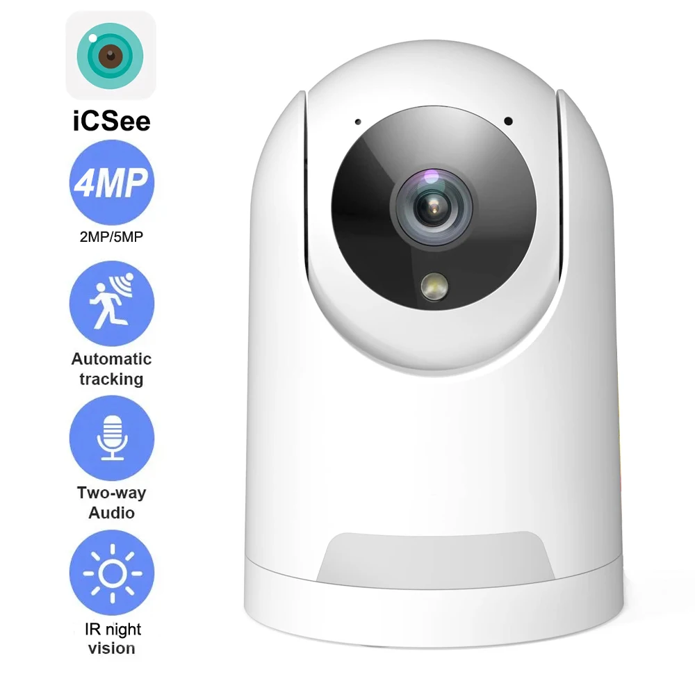 

iCSee 4MP Wifi IP Camera 2MP Indoor Smart Home Security Surveillance PTZ Camera Auto Tracking Baby Monitor Motion Detection CCTV