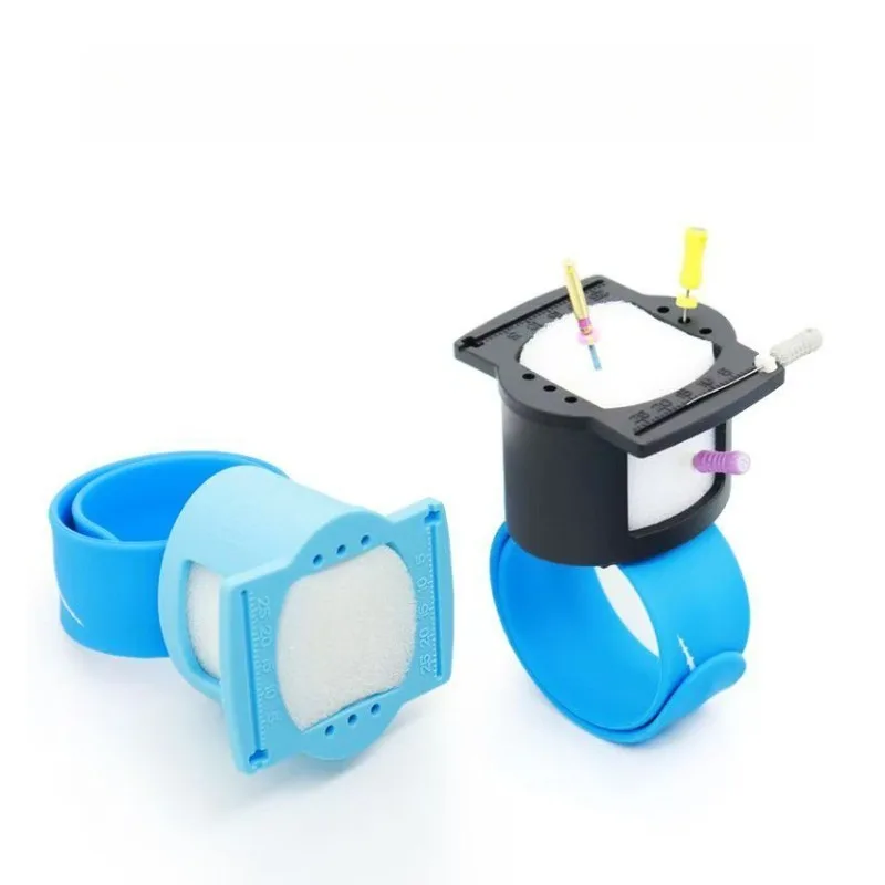 10Pcs Dentistry Root Canal File Place Cleaning Station Wrist-worn Disinfection Table Measurement Box Sponge Material Nursing