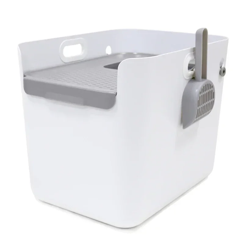 Semi-closed Top Entry Cat Litter Box, Oversized Integrated Molded Cat Toilet Anti-splash Deodorant