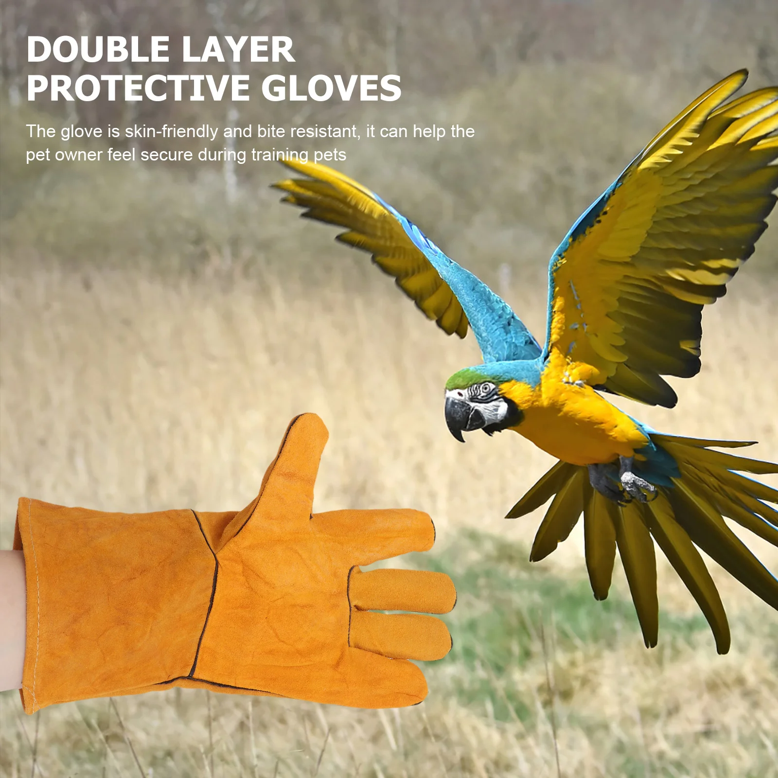 Gloves Anti Bite Pet Keeping Training Protective Thicken Yellow Bite-proof Parrot Anti-bite