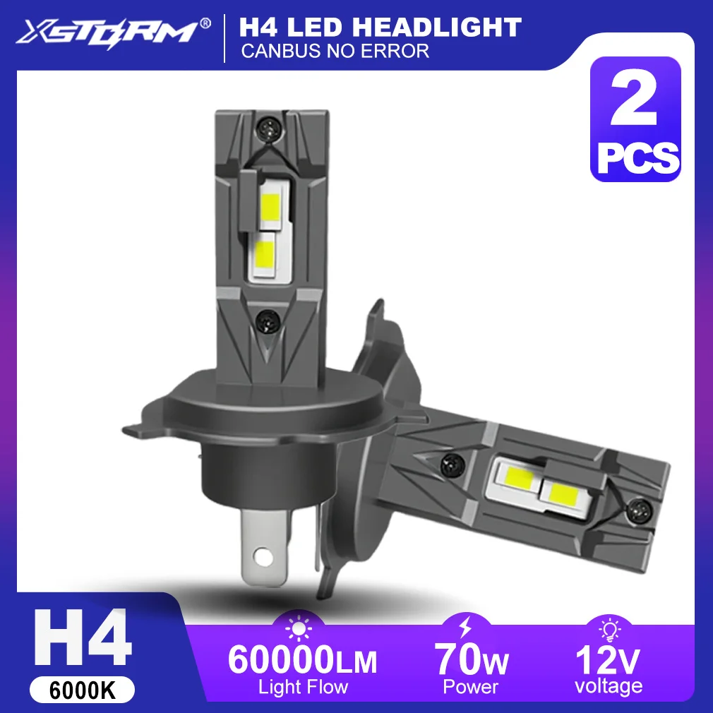 XSTORM H4 LED Lights Bulbs H1 H11 9005 9006 H7 LED Headlight Canbus 70W 60000LM Car Headlight Fog Lamps Auto Headlamp 6000K 12V