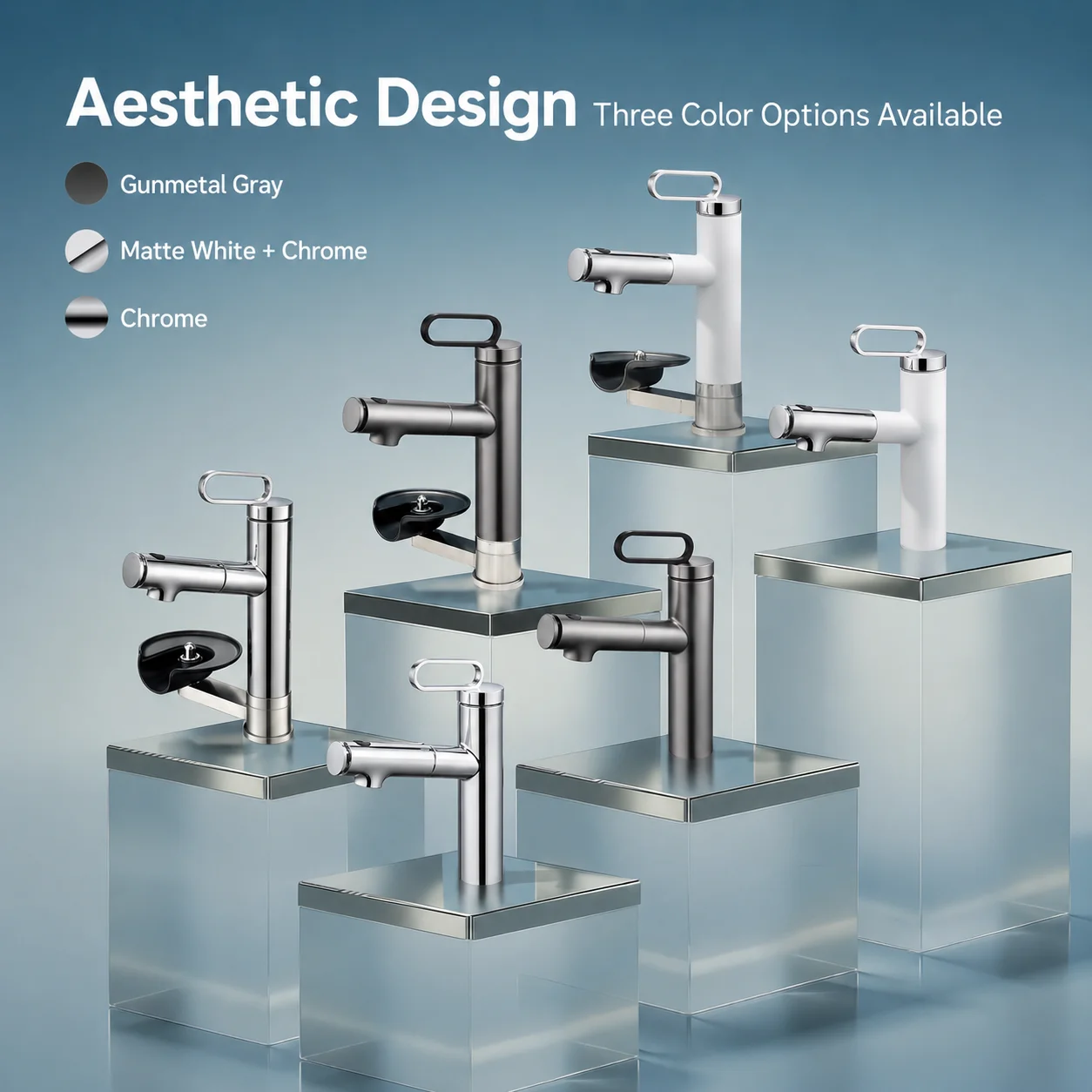 Pull Out Basin Faucet Integrated Glass Cup Washer 3 Modes Fountain Spray Stream Hot Cold Water Mixer Bathroom Vanity Crane