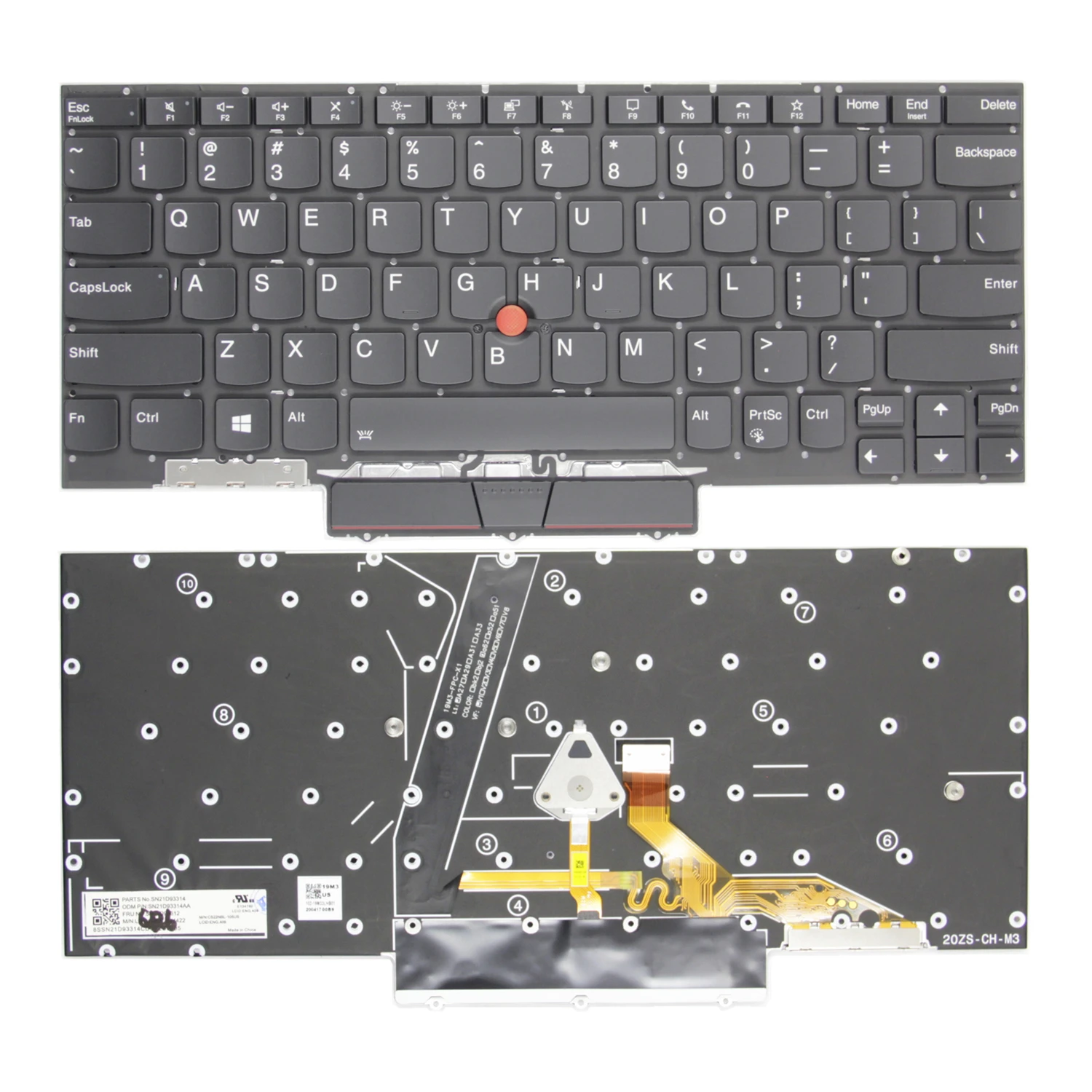 Imagem -02 - Lenovo-teclado para Notebook Original dos Eua 100 Novo Thinkpad Lenovo x1 Nano Gen1 x1 Nano Gen2 X13 Gen1 X13 Gen2