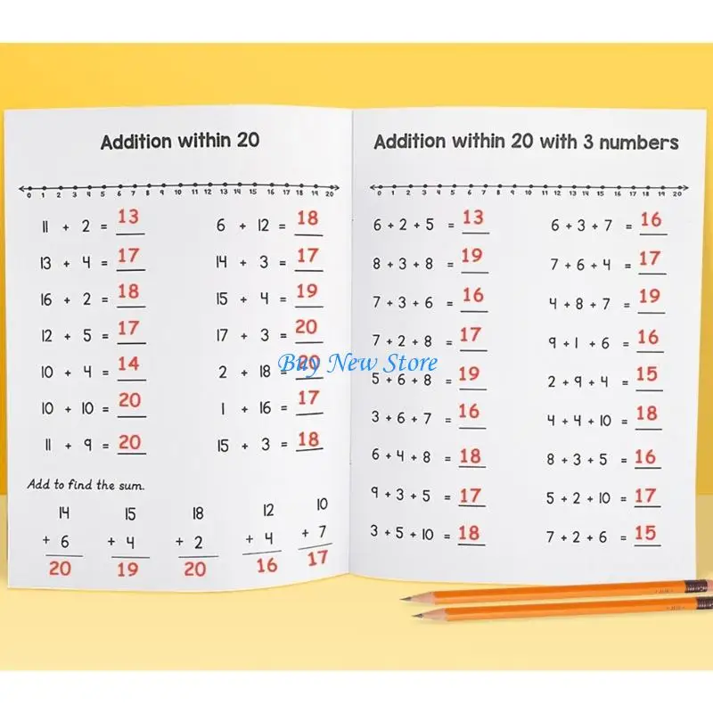 20CE Math Number Line Practice Workbook Practice Notebook With Friendly Paper for Precise Learning in School and Home Study
