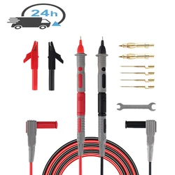 Multimeter Test Extension Cord Probes Needle Lead Set  Threaded Interface Replaceable Probe With Crocodiles PROBE