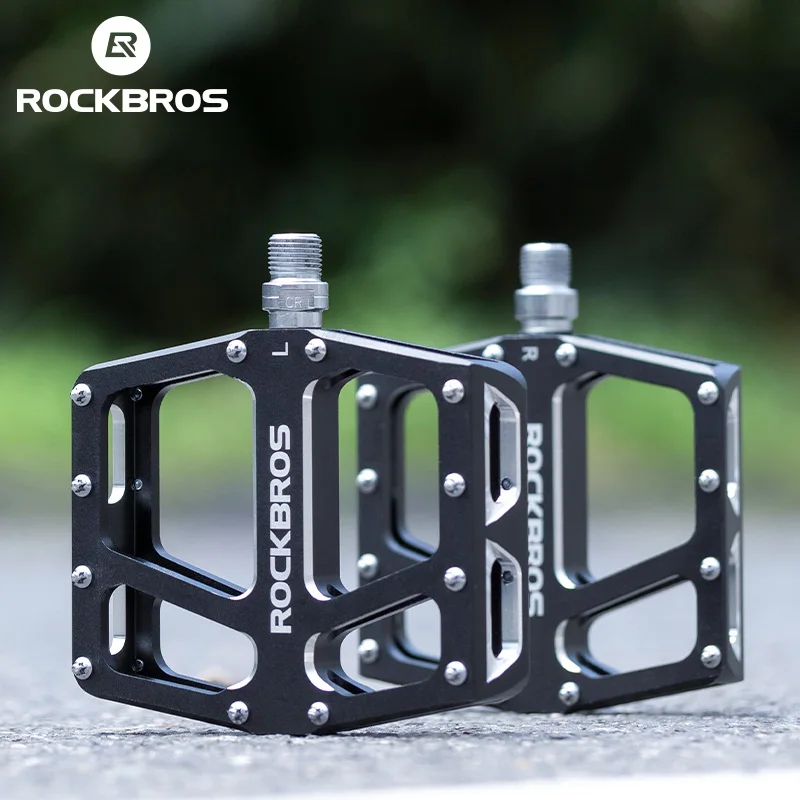 

ROCKBROS Bicycle Pedals Sealed Bearing MTB Road Bike Widening Thread Dustproof Waterproof Aluminum Alloy Pedals Cycling Accessor