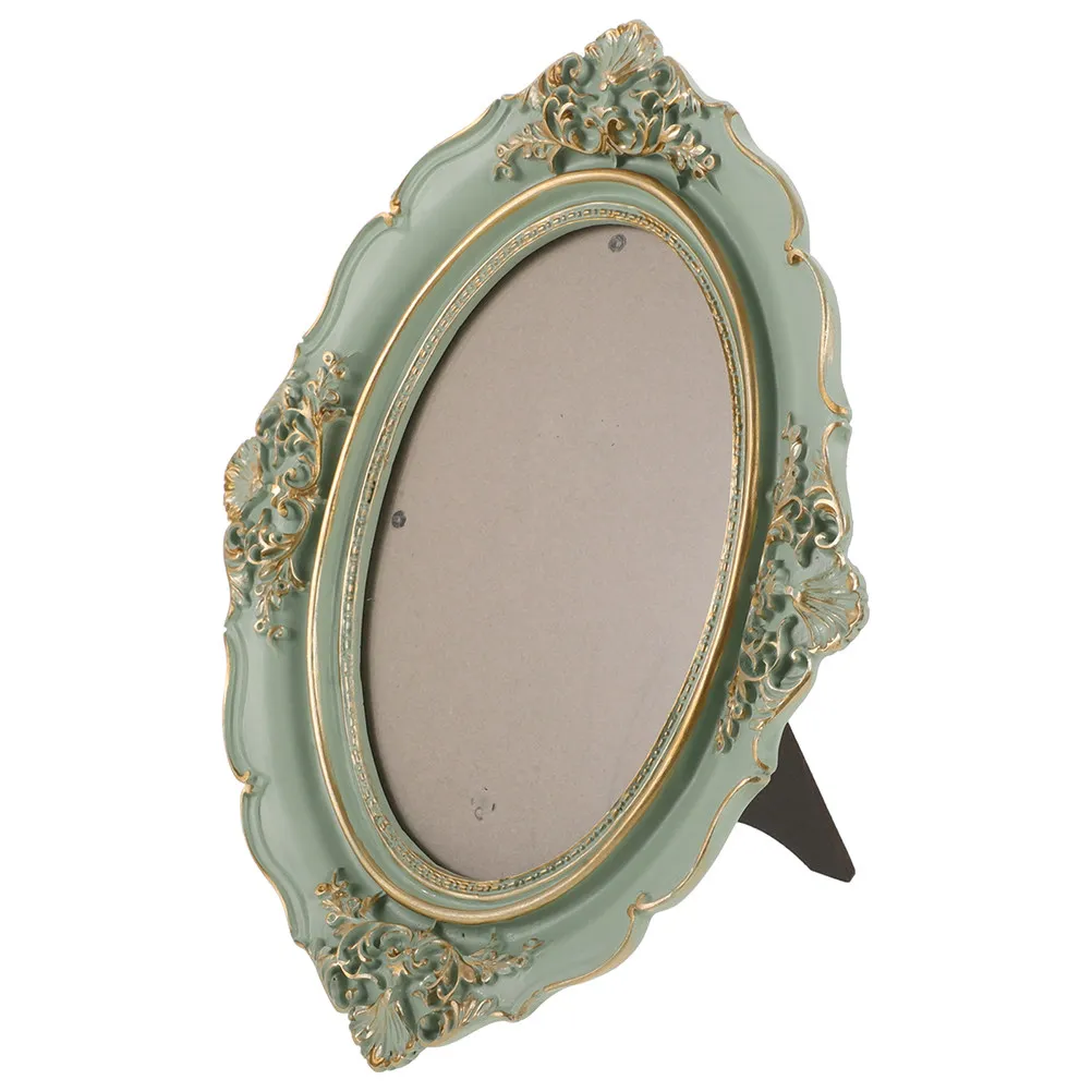 Vintage Oval Resin Photo Frame European Style Bronze Finish Wall Hanging Decorative Retro Picture Frame Home Gallery
