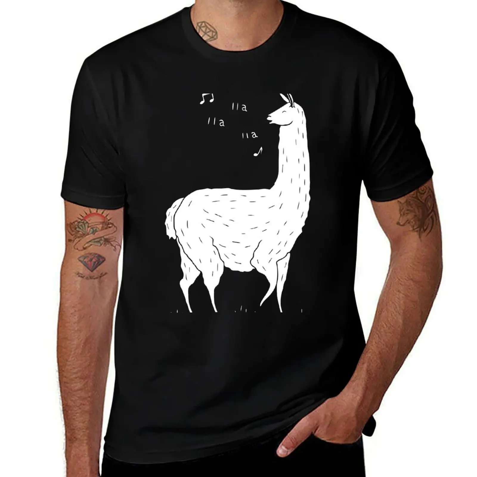 

рубашка летние мужские рубашки футболка с рисунком песен The Llama Heavy t Man t Cotton Man