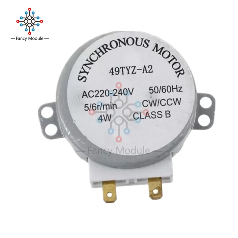 1Pcs Microwave Motor Turntable Turn Plate CW/CCW Class B 4W 50/60Hz AC 220-240V Rotary Table Synchronous Motor 49TYZ-A2