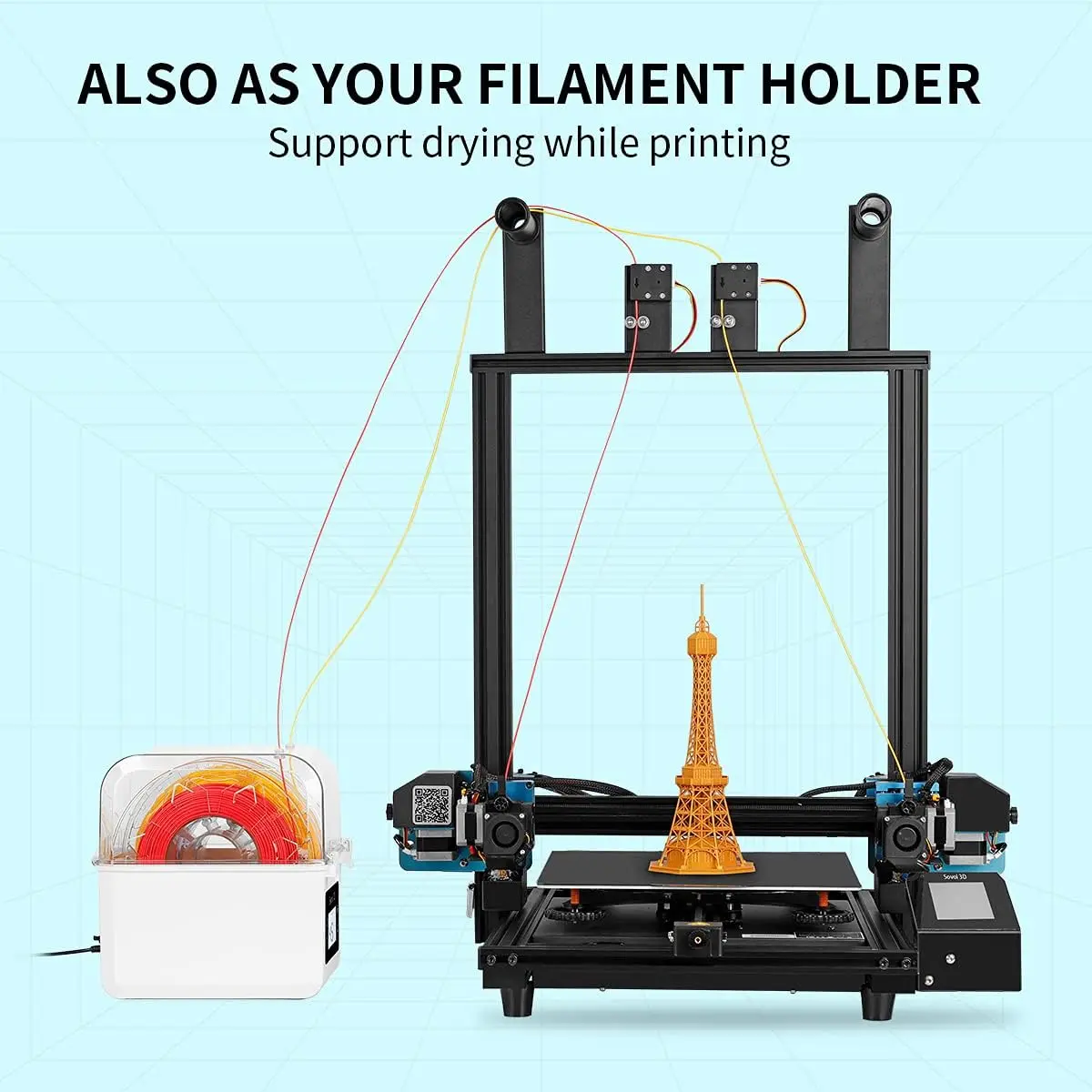 Sovol-vaccoir à filament 2023, déliaison de filament SH01, support de bobine d'imprimante 3D avec ventilateur amélioré, boîte sèche pour garder le filament au sec